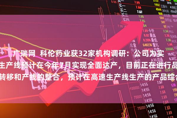 广瑞网  科伦药业获32家机构调研：公司为实现产业升级建设的高速生产线预计在今年7月实现全面达产，目前正在进行品种的转移和产线的整合，预计在高速生产线生产的产品综合成本将有所下降（附调研问答）
