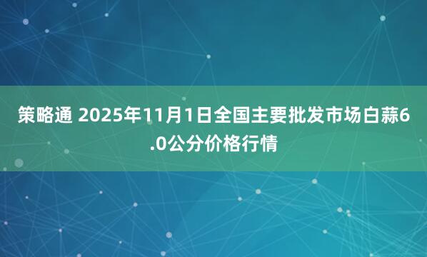 策略通 2025年11月1日全国主要批发市场白蒜6.0公分价格行情